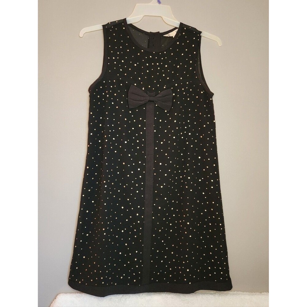 Yumi Black Polka Dot Bow Dress size US 6-8.